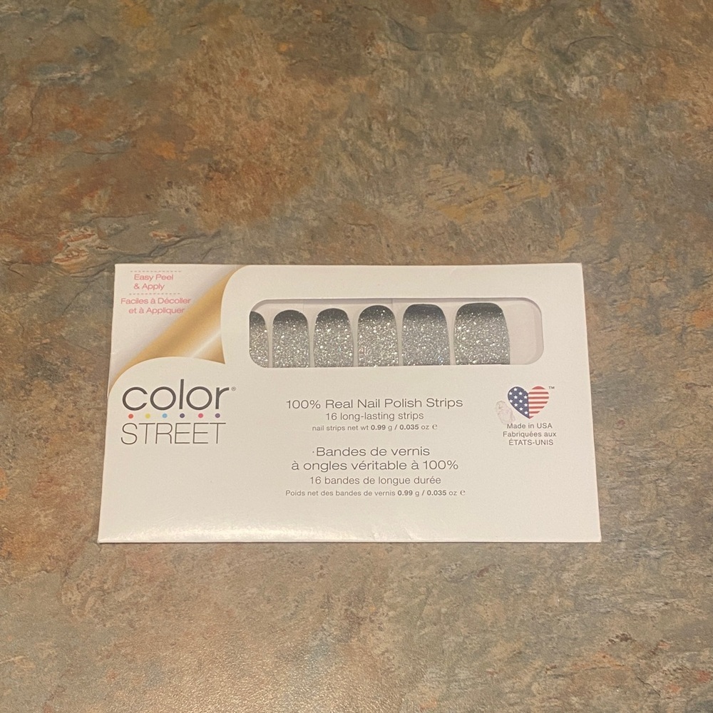 Color Street Glittery Silver Nail Strips NWT